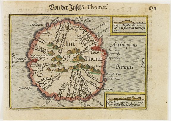 LANGENES, B. / KAERIUS, P., Ins. Sti. Thome, antique map, old maps