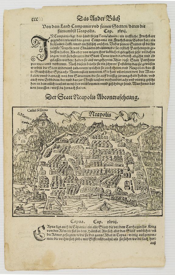 MÜNSTER, S., Neapolis. / Tiloi., antique map, old maps