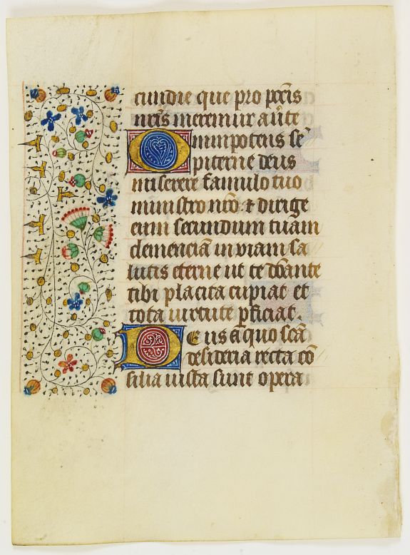 FRANCISCAN BOOK OF HOURS, Leaf on vellum from a manuscript Book of Hours, use of Rome., antique map, old maps