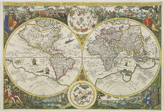 VRIENTS, J.B. / PLANCIUS, P., Orbis terrae compendiosa descriptio. . ., antique map, old maps