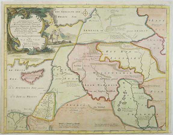 BACHIENE, W.A., Afbeelding van all de Landen gelegen tusschen de Middellandsche, Zwarte, Caspische, Persische en Rode Zeën., antique map, old maps