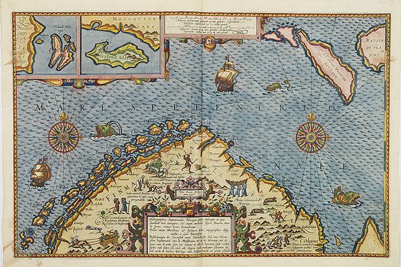 BARENDSZOON, W. / KAERIUS, P., Hydrographica Septentrionalis Norvegiae partis descriptio. . . / Beschrijvinghe der Zeecusten vant Nordelicxste deel van Norweghen. . ., antique map, old maps