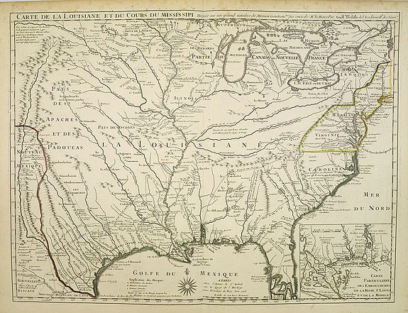 De L\'ISLE, G., Carte de la Louisiane et du cours du Mississipi., antique map, old maps