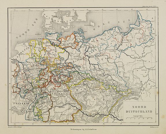SCHOLTENS, A.L., Noord Duitschland., antique map, old maps