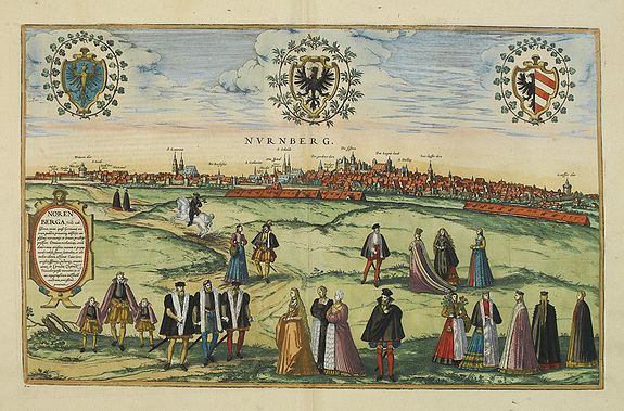 BRAUN,G./ HOGENBERG,F., Nurnberga, urbs noblissima, totius quasi Germanie . . ., antique map, old maps