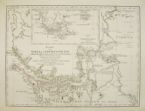 SCHRAEMBL, F.A., Karte der Magellanischen-Strasse. . ., antique map, old maps