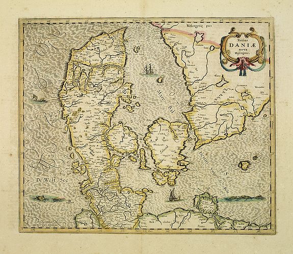 HONDIUS, H., Totius Daniae nova descriptio., antique map, old maps