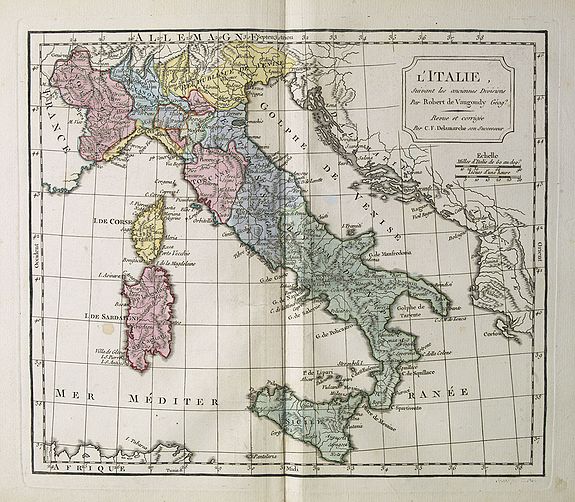 VAUGONDY, R. de, L' Italie., antique map, old maps
