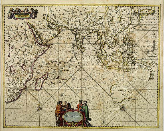 JANSSONIUS,J., Mar di India., antique map, old maps