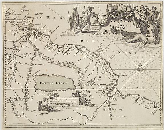 MONTANUS, A., Guiana sive Amazonum Regio., antique map, old maps
