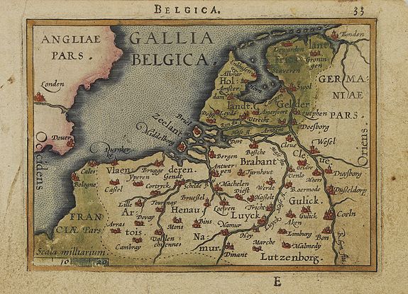 ORTELIUS, A., Gallia Belgica., antique map, old maps
