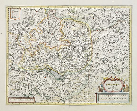 JANSSONIUS, J., Totius Sueviae novissima tabula., antique map, old maps