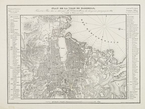 DEMAREST, P. / ROUX, F., Plan de Marseille., antique map, old maps
