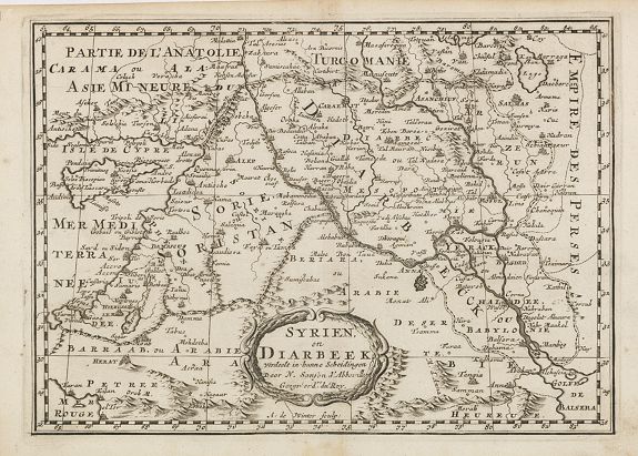 SANSON, N. / HALMA, F., Syrien en Diarbeek verdeelt in hunne Scheidingen., antique map, old maps
