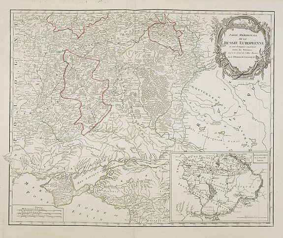 ROBERT de VAUGONDY, Gilles., Partie Méridionale de la Russie Européenne. . ., antique map, old maps
