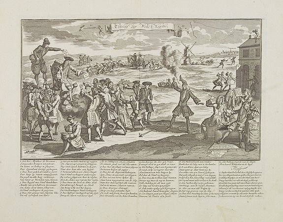 ANONYMOUS, Vytslag der wind negotie., antique map, old maps