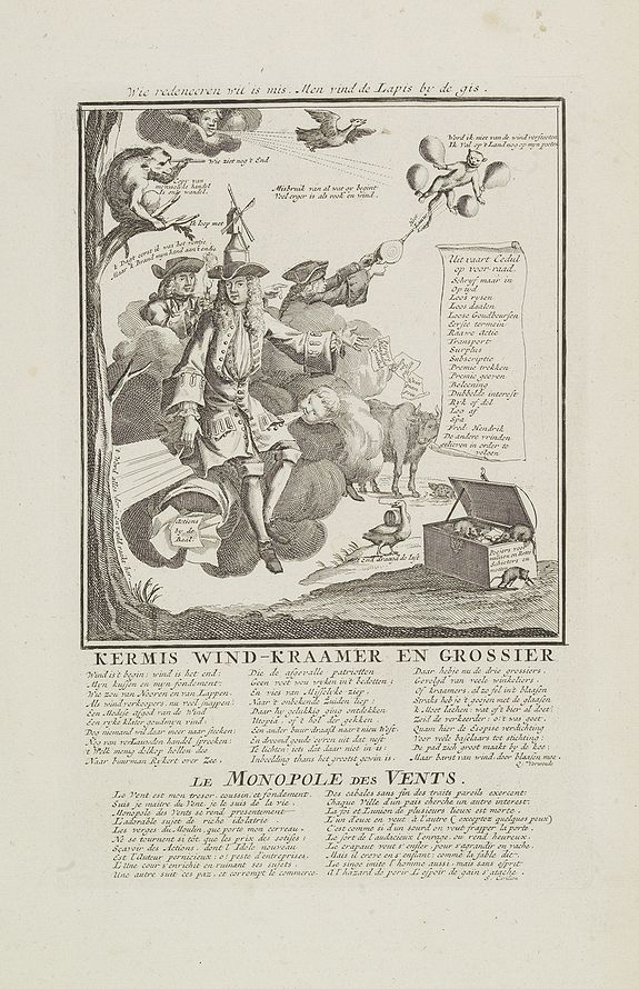 ANONYMOUS, Kermis wind-kraamer en grossier - La Monopole des Vents., antique map, old maps