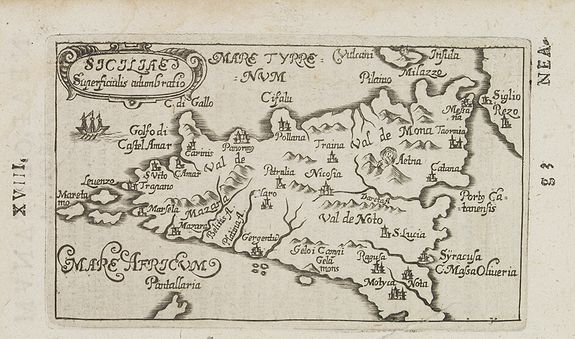 BUCELINI, G., Siciliae. . ., antique map, old maps