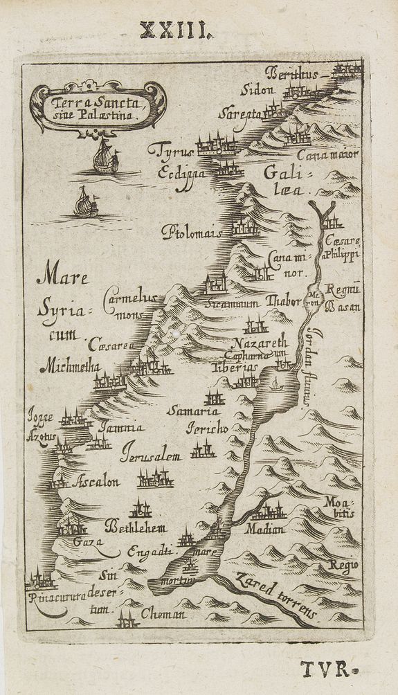 BUCELINI, G., Terra Sancta sine Palestina., antique map, old maps