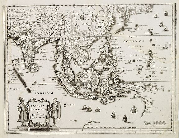 MERIAN, M., India orientalis et insulae adiecentes., antique map, old maps