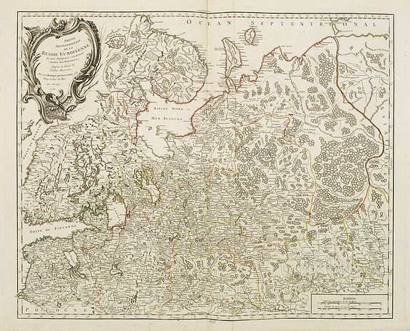 VAUGONDY, R.de, Partie Septentrionale de la Russie Européenne . . ., antique map, old maps