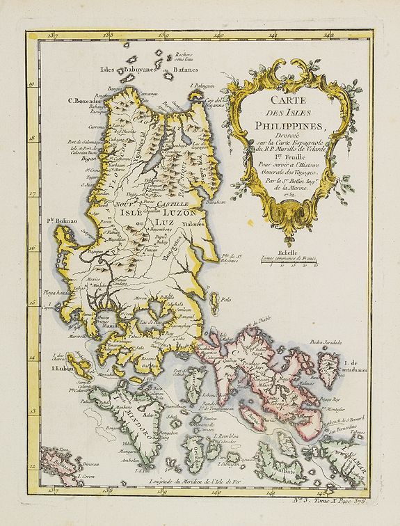 BELLIN, N., Carte des Isles Philippines, Dressée sur la carte Espagnole . . . 1re Feuille. . ., antique map, old maps
