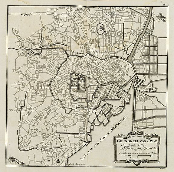 BELLIN, J.N./ ARKSTEE & MERKUS, Grundriss von Jedo. . . N°24, antique map, old maps