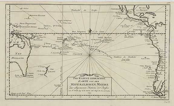 BELLIN, J.N. / ARKSTEE & MERKUS., In kleine gebrachte Karte von dem Mittaeglichen Meere . . .N°7., antique map, old maps