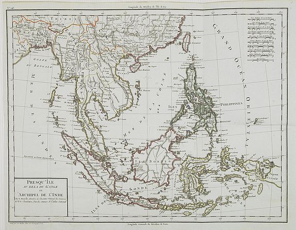 CHANLAIRE, P.G. / MENTELLE, E., Presqu\'Île au dela du Gange et Archipel de l\'Inde., antique map, old maps