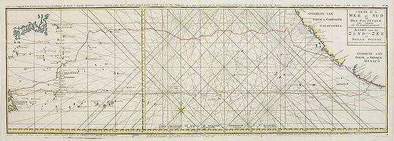 BELLIN, J.N. / ARKSTEE & MERKUS., Carte de la Mer du Sud ou Mer Pacifique / Kaart van de ZUYD - ZEE of STILLE OCEAAN. . ., antique map, old maps