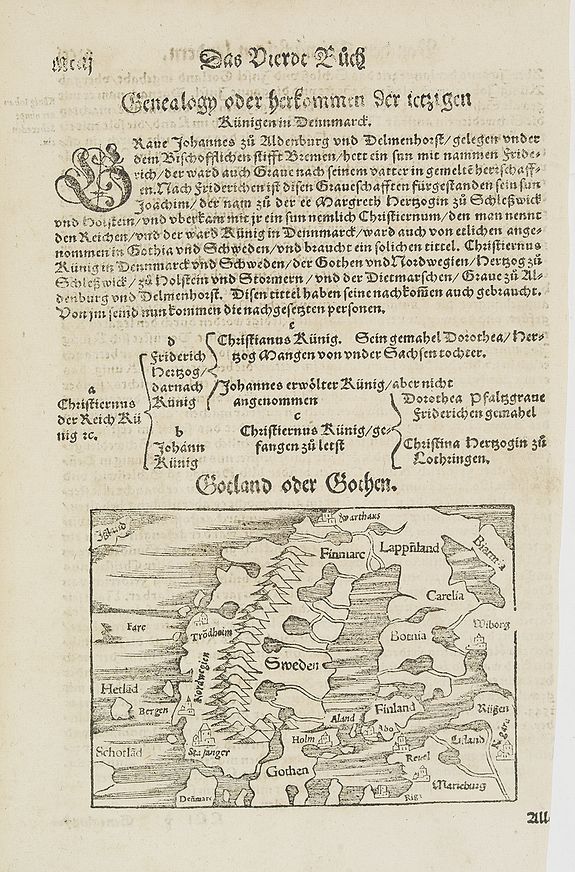 MÜNSTER, S., Gotland oder Gothen., antique map, old maps