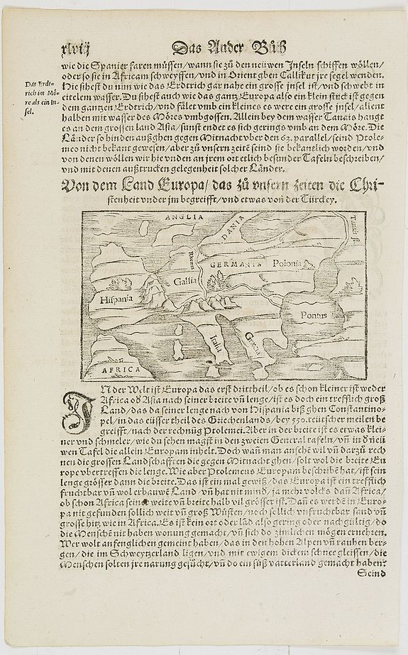 MÜNSTER, S., Von dem Land Europa. . ., antique map, old maps