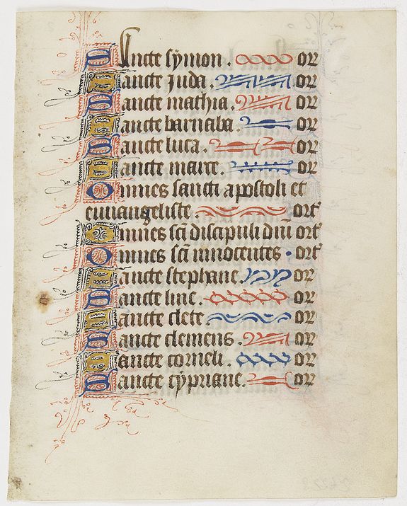BOOK OF HOURS, Leaf from a book of hours, containing the