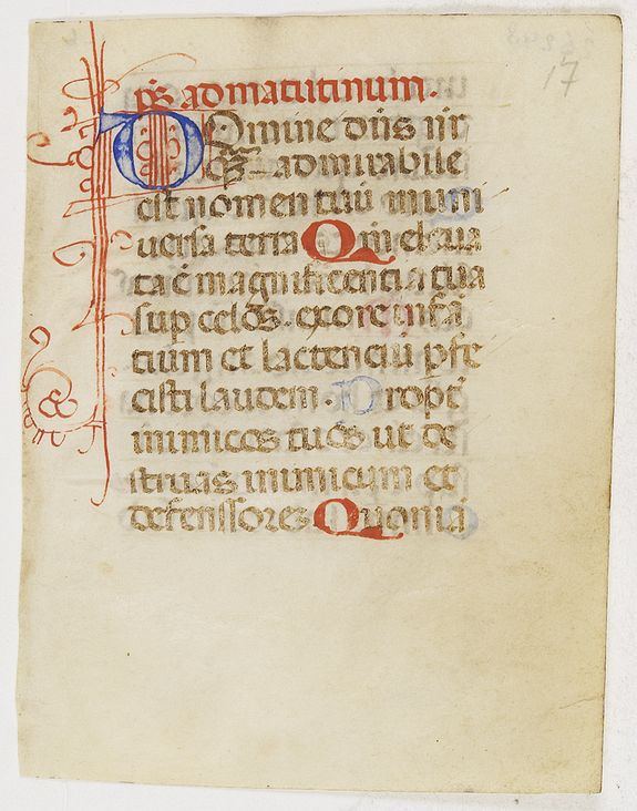 BOOK OF HOURS, A manuscript leaf from a Book of Hours., antique map, old maps