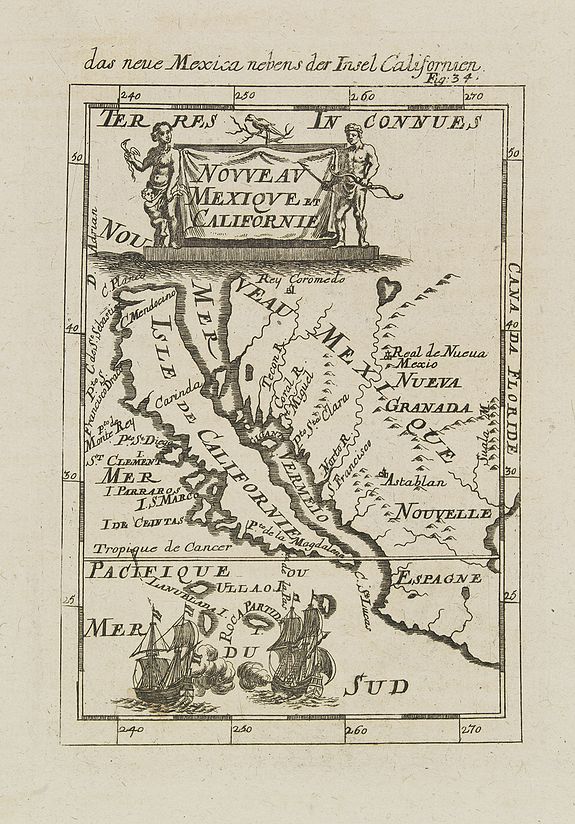 MALLET, A.M., Nouveau Mexique et Californie., antique map, old maps
