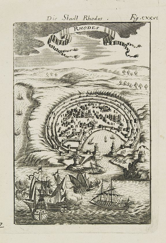MALLET, A.M., Rhodes., antique map, old maps