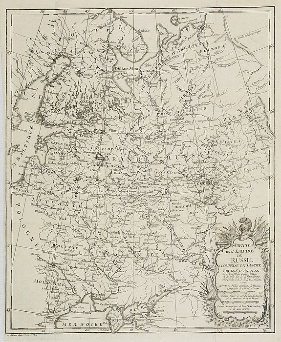 D'ANVILLE., Partie de l'Empire de Russie comprise en Asie par le Sr. D'Anville. . ., antique map, old maps