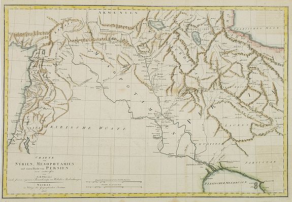 VERLAG DER GEOGRAPHISCHEN INSTITUTS., Charte von Syrien, Mesopotamien und einem Theile von Persien. . ., antique map, old maps