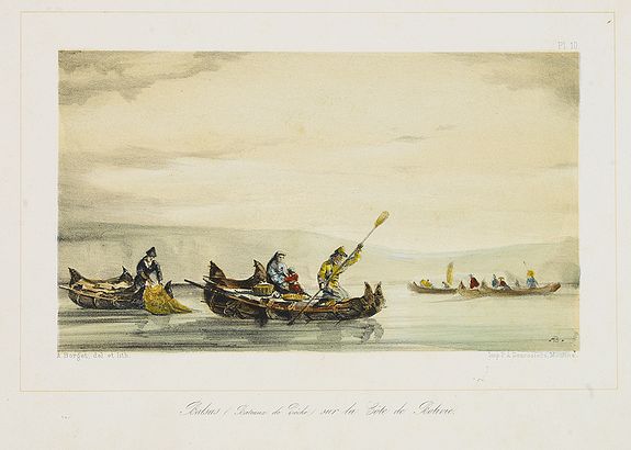 DESROSIERS, P.A., Balsas (Bateaux de Pêche) sur la Côte de Bolivie., antique map, old maps