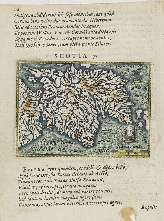ORTELIUS, A. / FAVOLIUS., Scotia 7., antique map, old maps