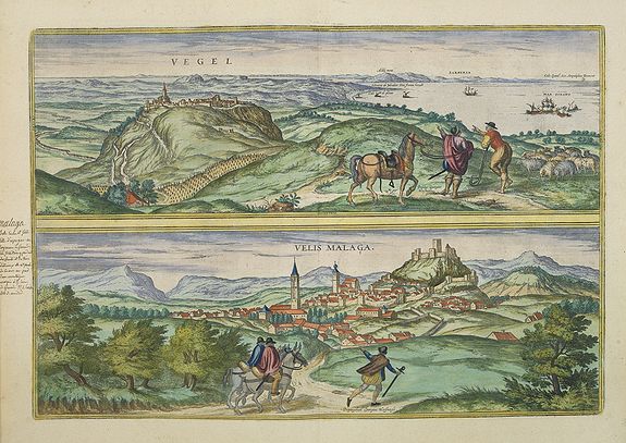 BRAUN, G. / HOGENBERG, F., Vegel. / Velis Malaga., antique map, old maps