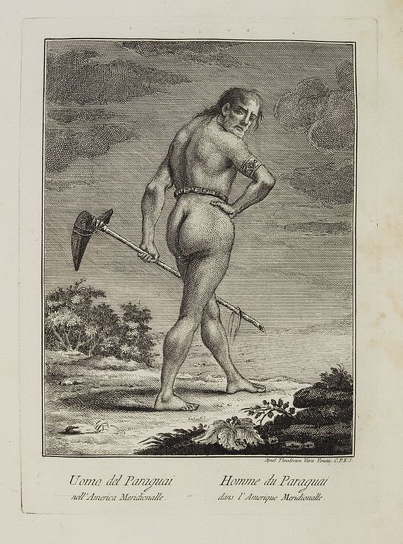VIERO, Theodorum., Uomo del Paraguai nell' America Meridionalle. / Homme du Paraguai dans l'Amerique Meridionalle., antique map, old maps