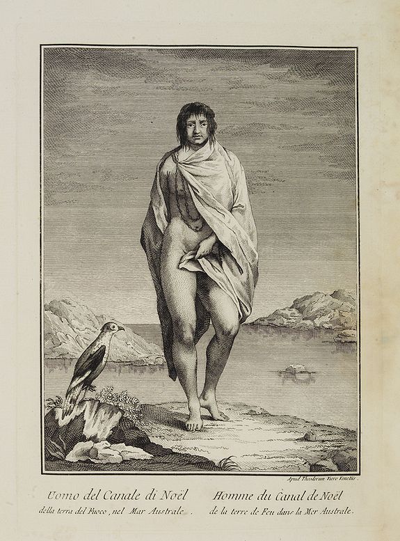 VIERO, Theodorum., Uomo del Canale di Noël della terra del Fuoco, nel Mar Australe. / Homme du Canal de Noël de la terre de Feu dans la Mer Australe., antique map, old maps