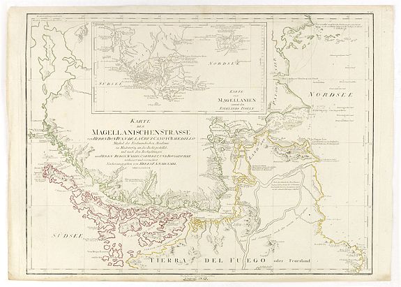 SCHRAEMBL, Franz Anton,, Karte der Magellanischen-Strasse. . ., antique map, old maps