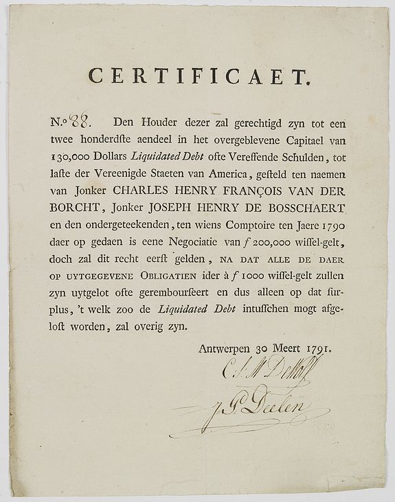UNITED STATES., Certificaet N° 88., antique map, old maps