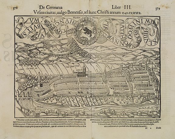 MÜNSTER, S., De Germania Ursina ciuitas, uulgo Bernensis, ad hunc Christi annum 1549. exarata., antique map, old maps