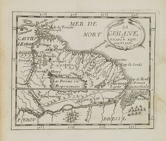 DU VAL, P., La Guaiane., antique map, old maps