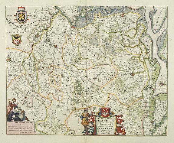 BLAEU, W., Tertia Pars Brabantiae., antique map, old maps