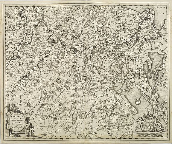 VISSCHER, N., Novissima Comitatus Zutphaniae, Totiusque Fluminis Insulae Descriptio, ex Officina Nicolai Visscher., antique map, old maps