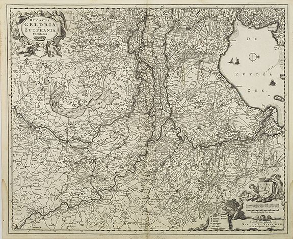 VISSCHER, N., Ducatus Geldria et Zutphania Comitatus., antique map, old maps